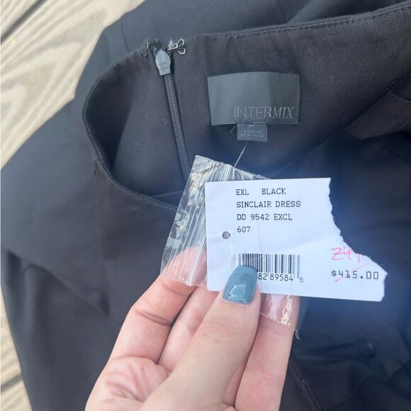 NWT Intermix small black strapless mini body-con office siren Y2K dress - Picture 5 of 9
